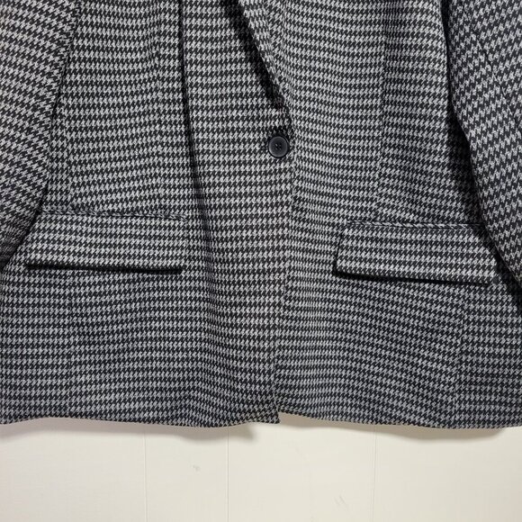 Truth by Republic 3X Light Gray Black Houndstooth One Button Longsleeve Blazer - Picture 3 of 12